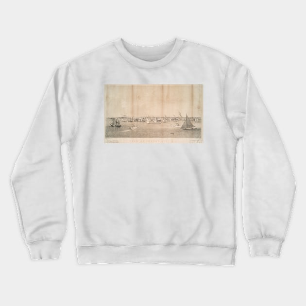 Vintage Pictorial View of Jersey City NJ (1866) Crewneck Sweatshirt by Bravuramedia